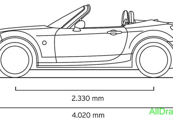 Mazda MX-5 (2009) (Мазда МX-5 (2009)) - чертежи (рисунки) автомобиля